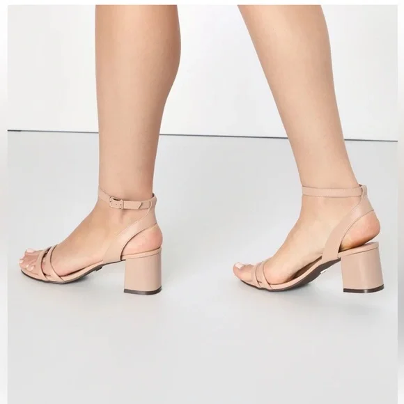 Lulus Open- Toe Nude Block Heel - Picture 3 of 4